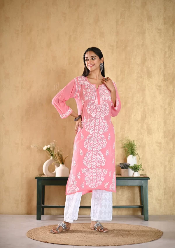 Areeba Chikankari Cotton Short Kurta Set